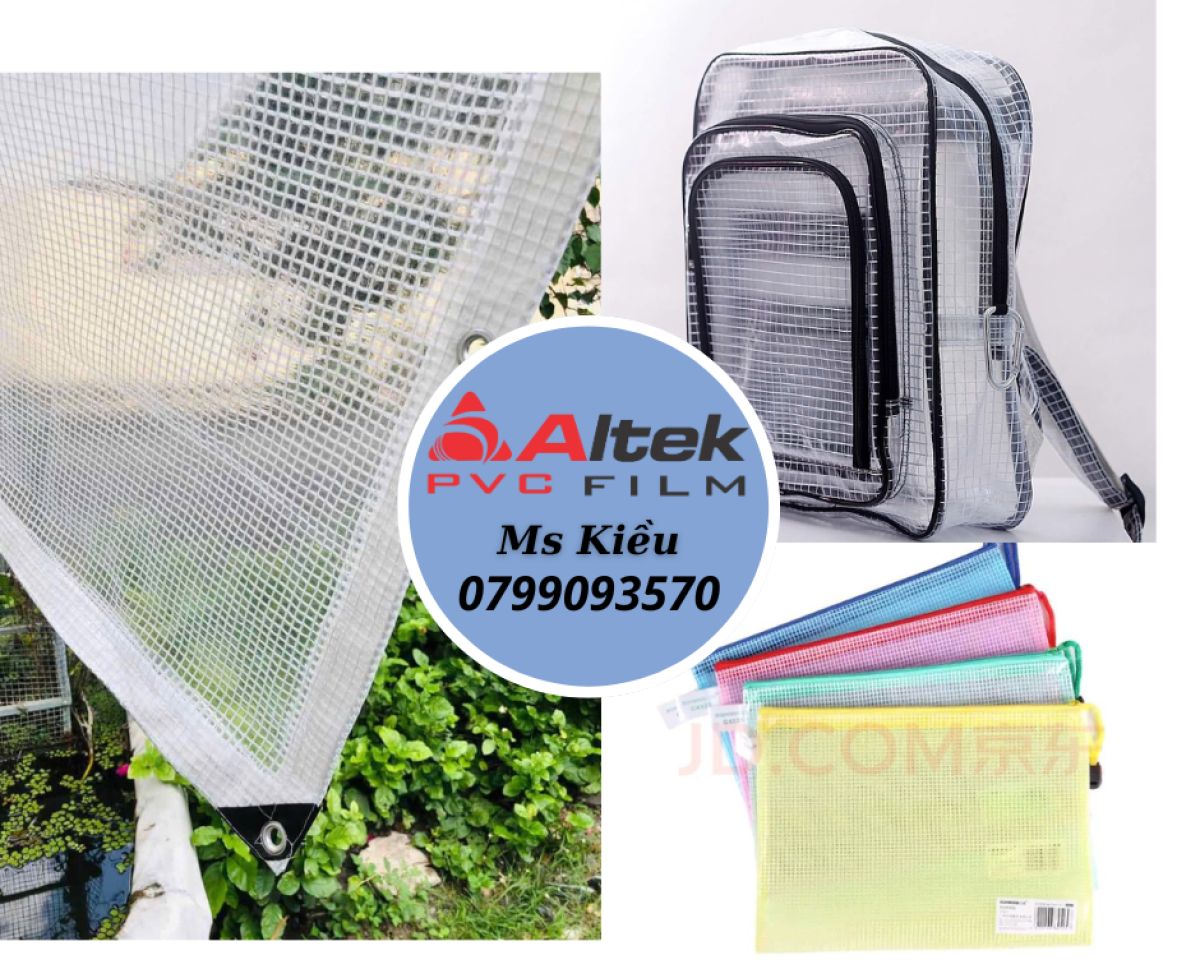Màng nhựa pvc ô lưới 5mm có sợi định hình / giá gốc tận kho altek