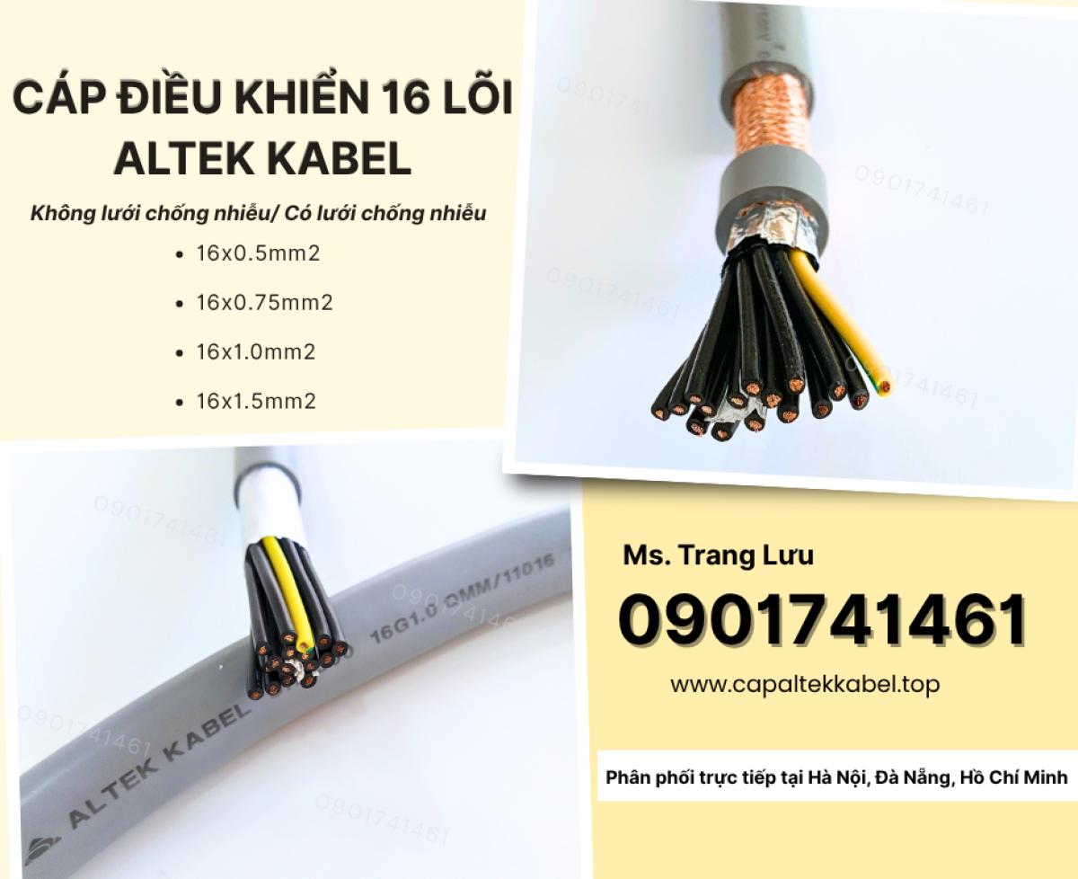 Cáp điều khiển 16x0.5/16x0.75/16x1.0/16x1.5 Altek Kabel