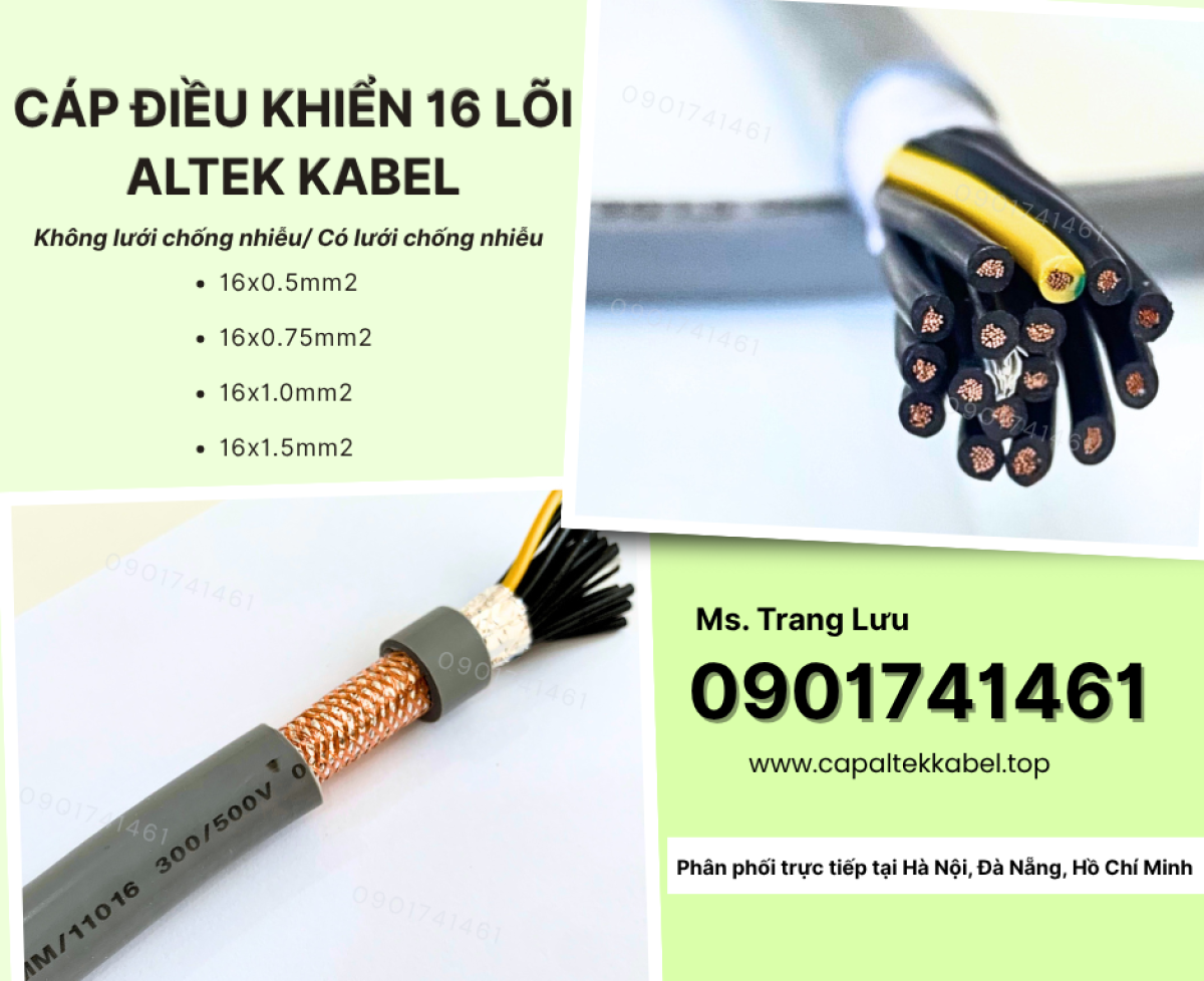 Cáp điều khiển 16x0.5/16x0.75/16x1.0/16x1.5 Altek Kabel