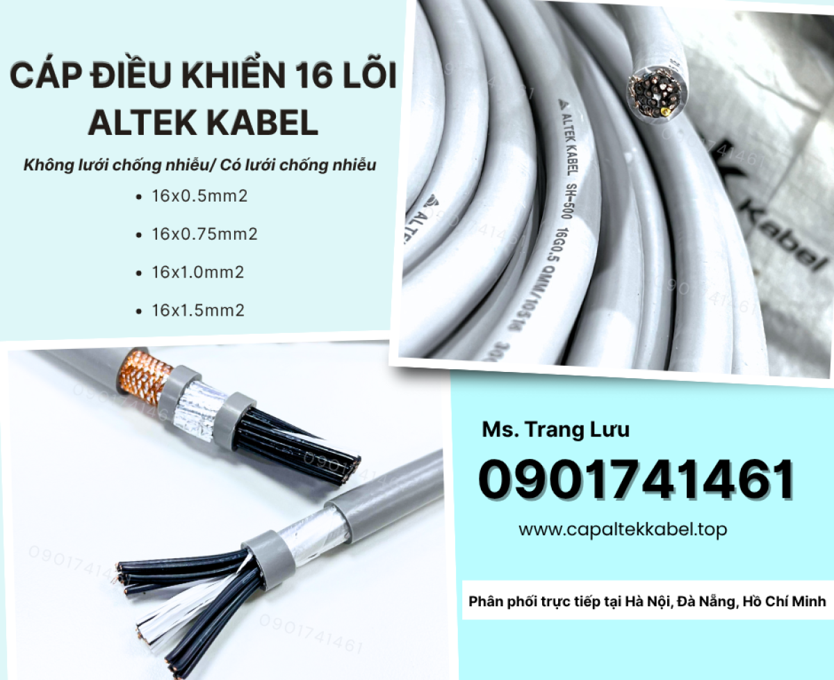 Cáp điều khiển 16x0.5/16x0.75/16x1.0/16x1.5 Altek Kabel