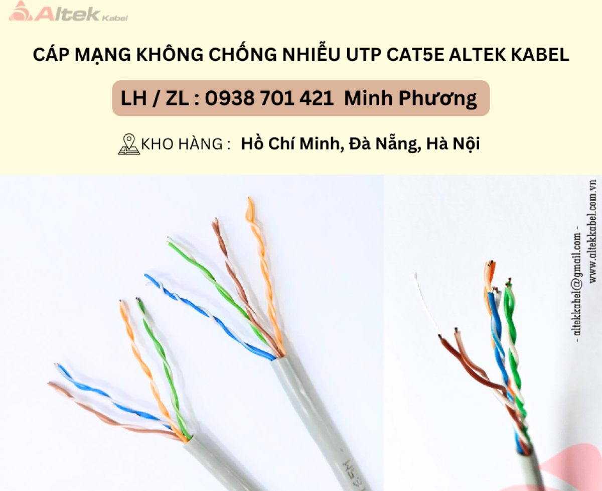 Cáp mạng không chống nhiễu UTP Cat5e Altek Kabel Đà Nẵng, Hà Nội, Quảng Trị