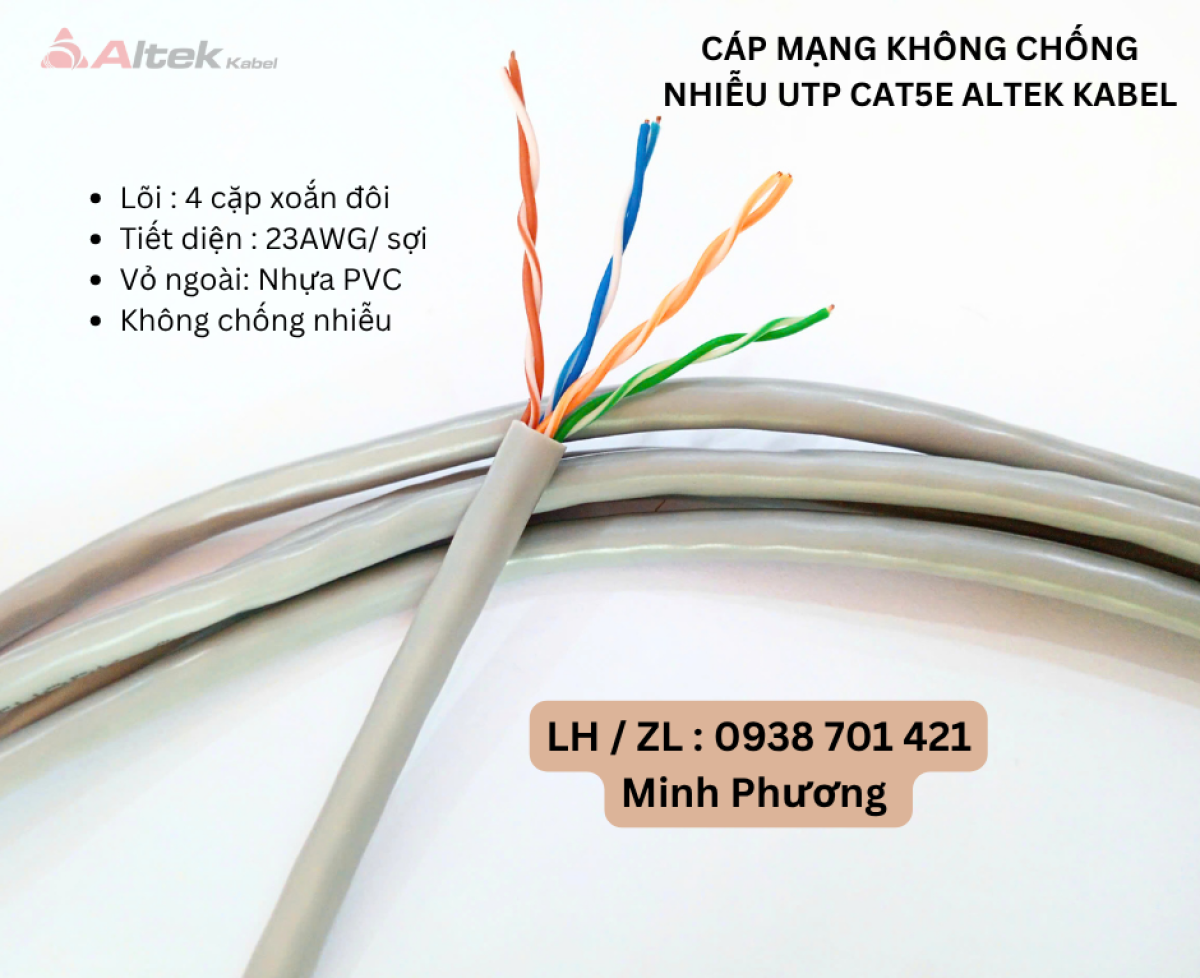 Cáp mạng không chống nhiễu UTP Cat5e Altek Kabel Đà Nẵng, Hà Nội, Quảng Trị
