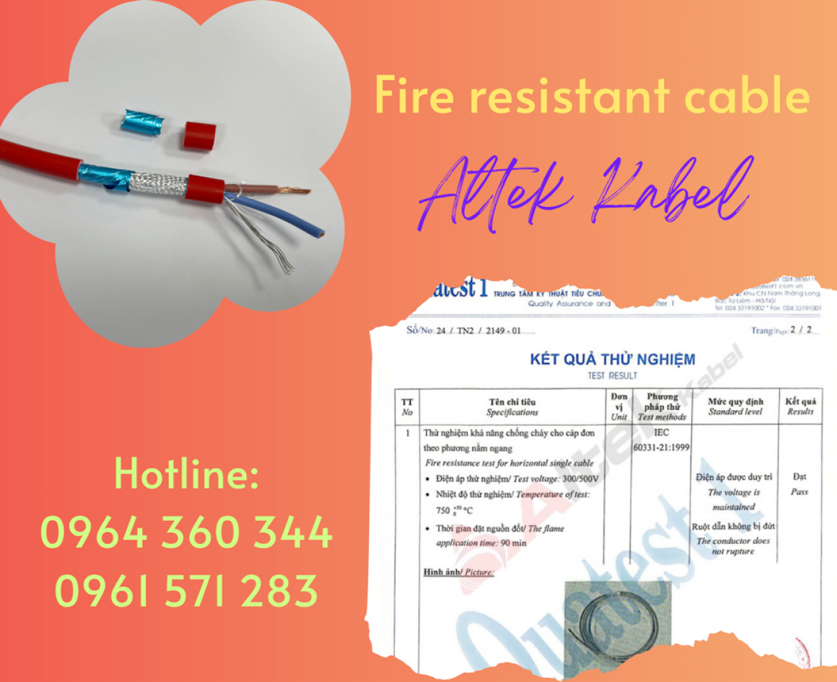 Cáp chống cháy chống nhiễu 2x1.5+E+GFT Altek Kabel
