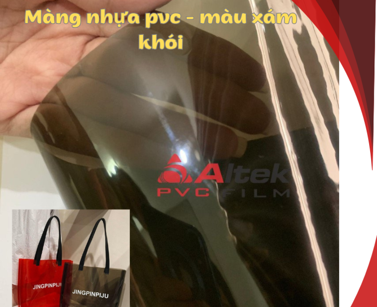 Cơ sở tấm màng PVC màu xám khói – phụ liệu may balo, túi mỹ phẩm / giá sỉ rẻ