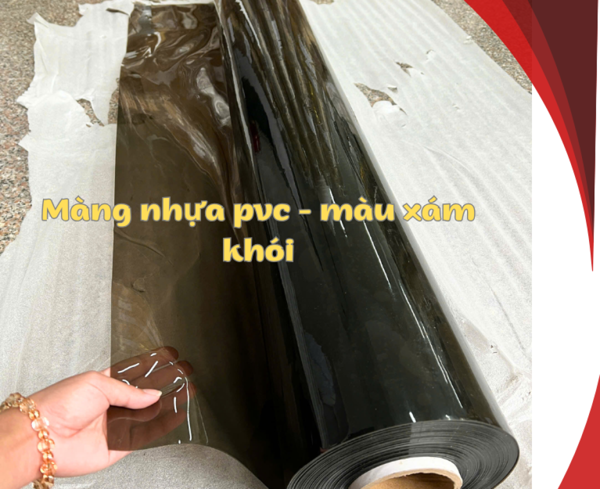 Cơ sở tấm màng PVC màu xám khói – phụ liệu may balo, túi mỹ phẩm / giá sỉ rẻ