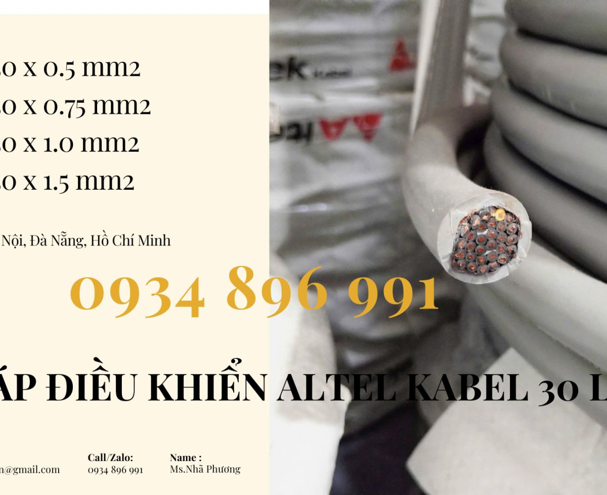 Cáp Tín Hiệu 30X 1.0 mm2 Dùng Trong Hệ Thống Điều Khiển Quy Nhơn, Khánh Hòa, Gia Lai