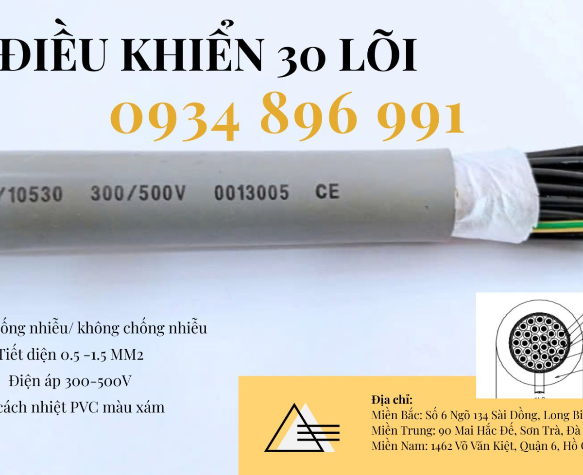 Cáp Tín Hiệu 30X 1.0 mm2 Dùng Trong Hệ Thống Điều Khiển Quy Nhơn, Khánh Hòa, Gia Lai