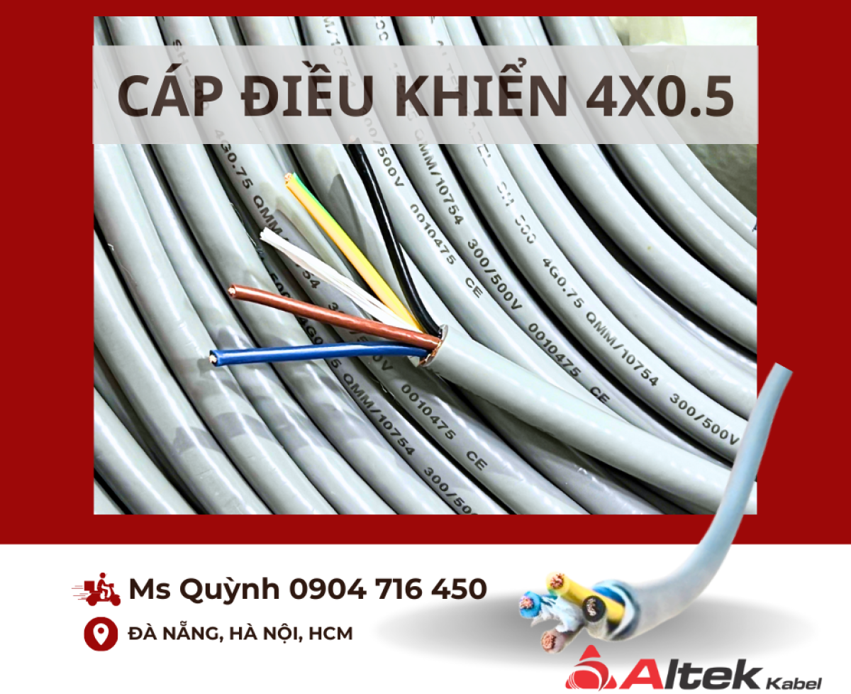Cáp điều khiển tín hiệu âm thanh 4x0.5,4x0.75 Altek Kabel Hà Nội, Đà Nẵng, Sài Gòn, Huế