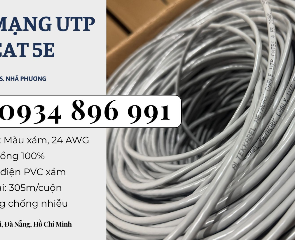 Cáp Mạng Cat5e 24awg Đà Nẵng, Hà Nội, Hồ Chí Minh