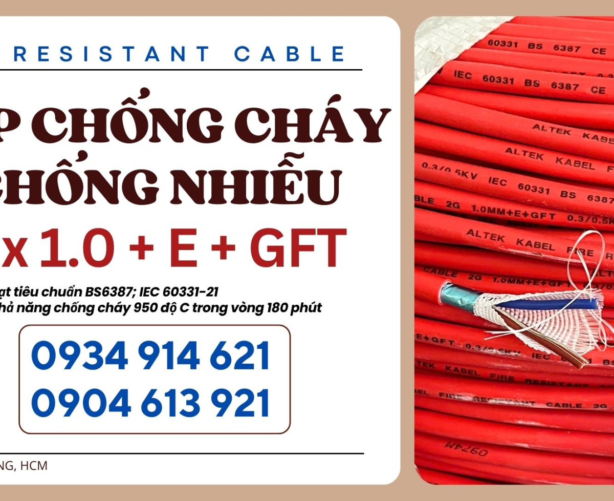 Cáp tín hiệu chống cháy chống nhiễu 2x0.75/2x1.0/2x1.5/2x2.5 Altek Kabel