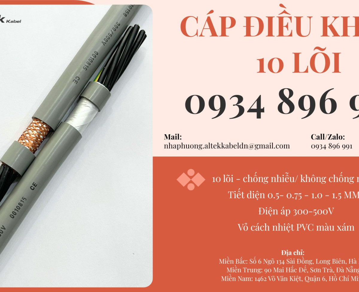 Cáp Điều Khiển 10x1.5 Mm2 Giao Ngay Đà Nẵng, Hà Nội, Hồ Chí Minh
