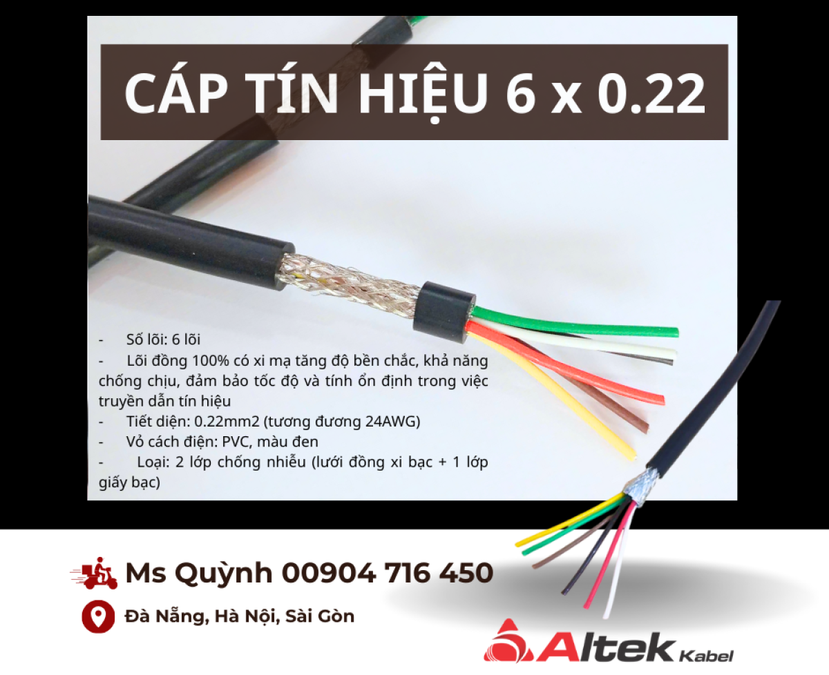 Cáp tín hiệu rs485 6x0.22 Altek Kabel Đà Nẵng, Hà Nội, Sài Gòn, Quảng
