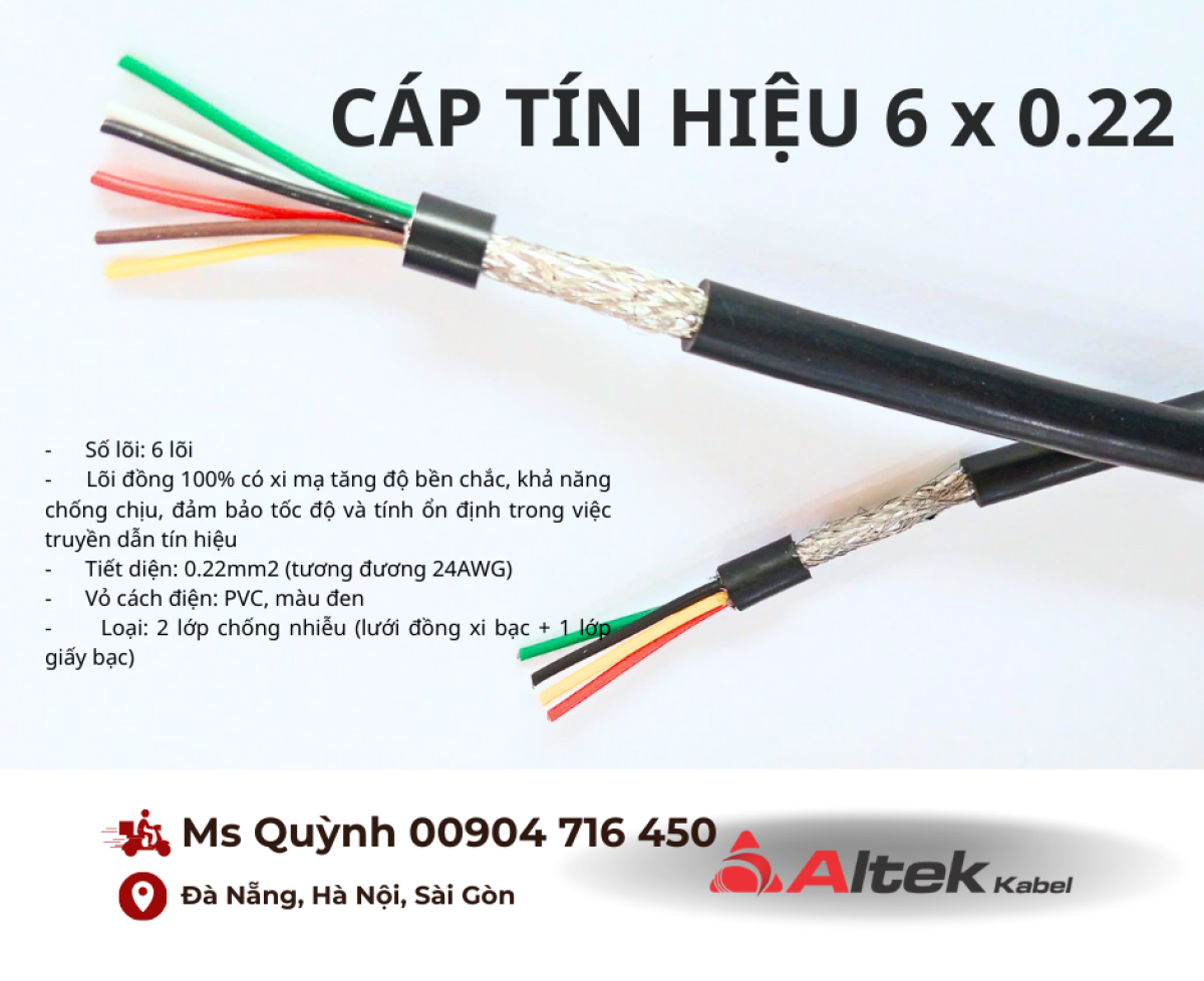 Cáp tín hiệu rs485 6x0.22 Altek Kabel Đà Nẵng, Hà Nội, Sài Gòn, Quảng