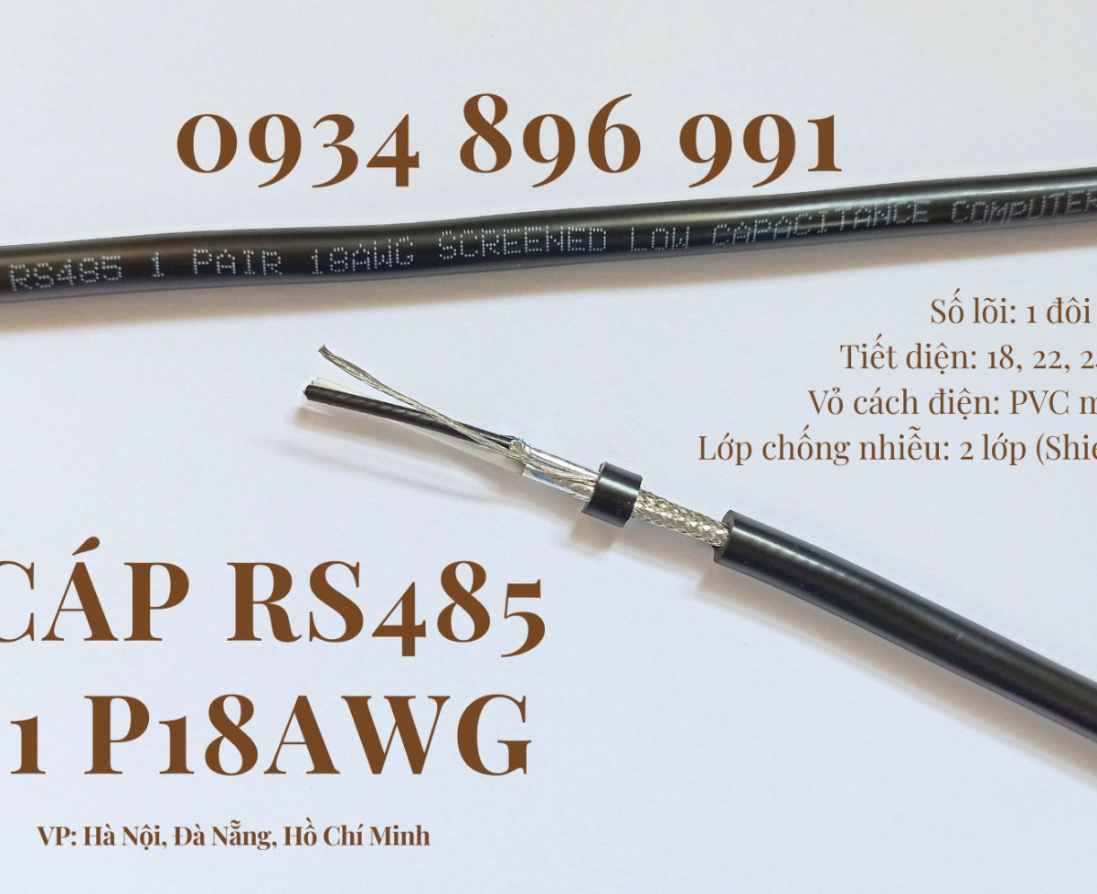CÁP TÍN HIỆU RS485 1 PAIR 22 AWG KHÁNH HÒA, BÌNH ĐỊNH, GIA LAI