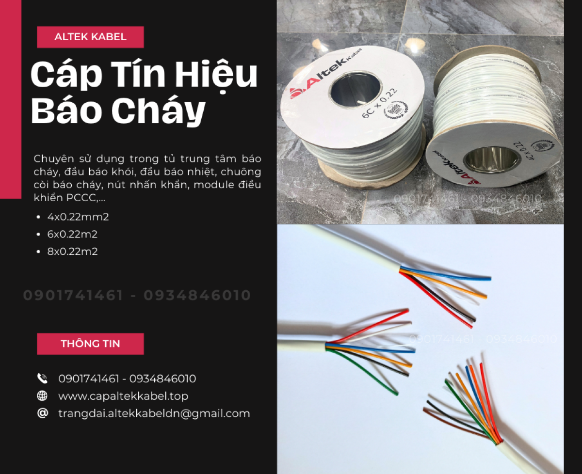 Cáp Tín Hiệu Báo Cháy Altek Kabel 4x0.22/6x0.22/8x0.22
