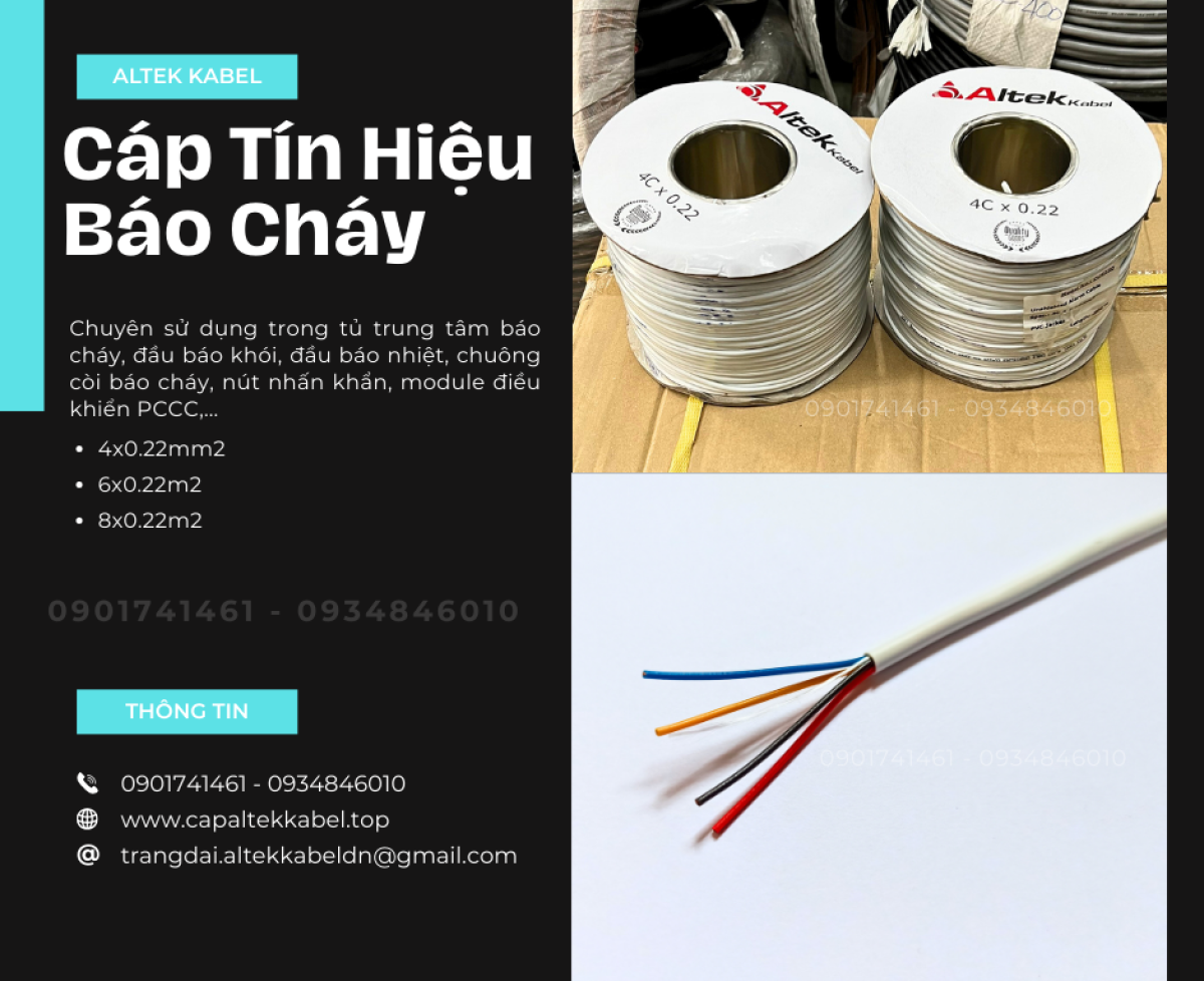 Cáp Tín Hiệu Báo Cháy Altek Kabel 4x0.22/6x0.22/8x0.22