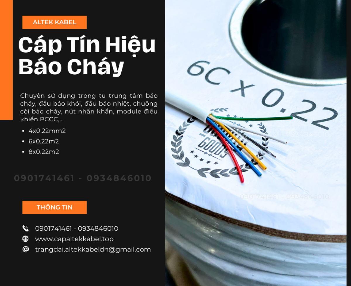 Cáp Tín Hiệu Báo Cháy Altek Kabel 4x0.22/6x0.22/8x0.22