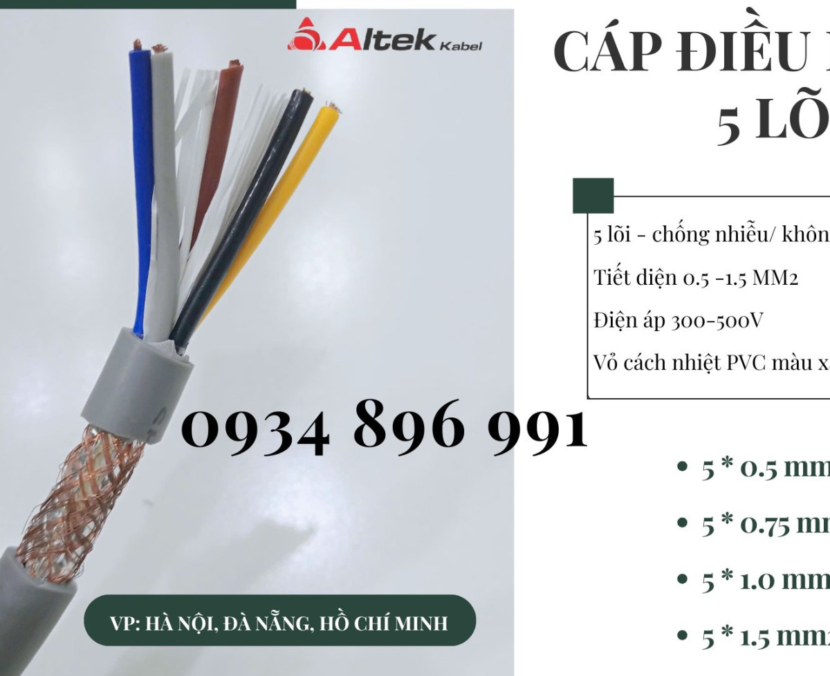 Cáp Tín Hiệu Chống Nhiễu 5x1.5 Mm2 Khánh Hòa – Bình Định – Gia Lai
