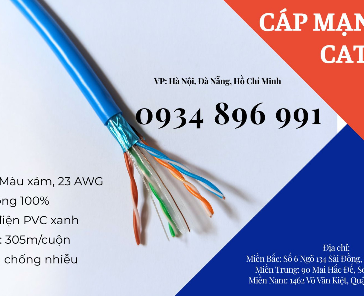 CÁP MẠNG CHỐNG NHIỄU FTP6 23AWG HÀ TĨNH, NGHỆ AN, THANH HÓA.