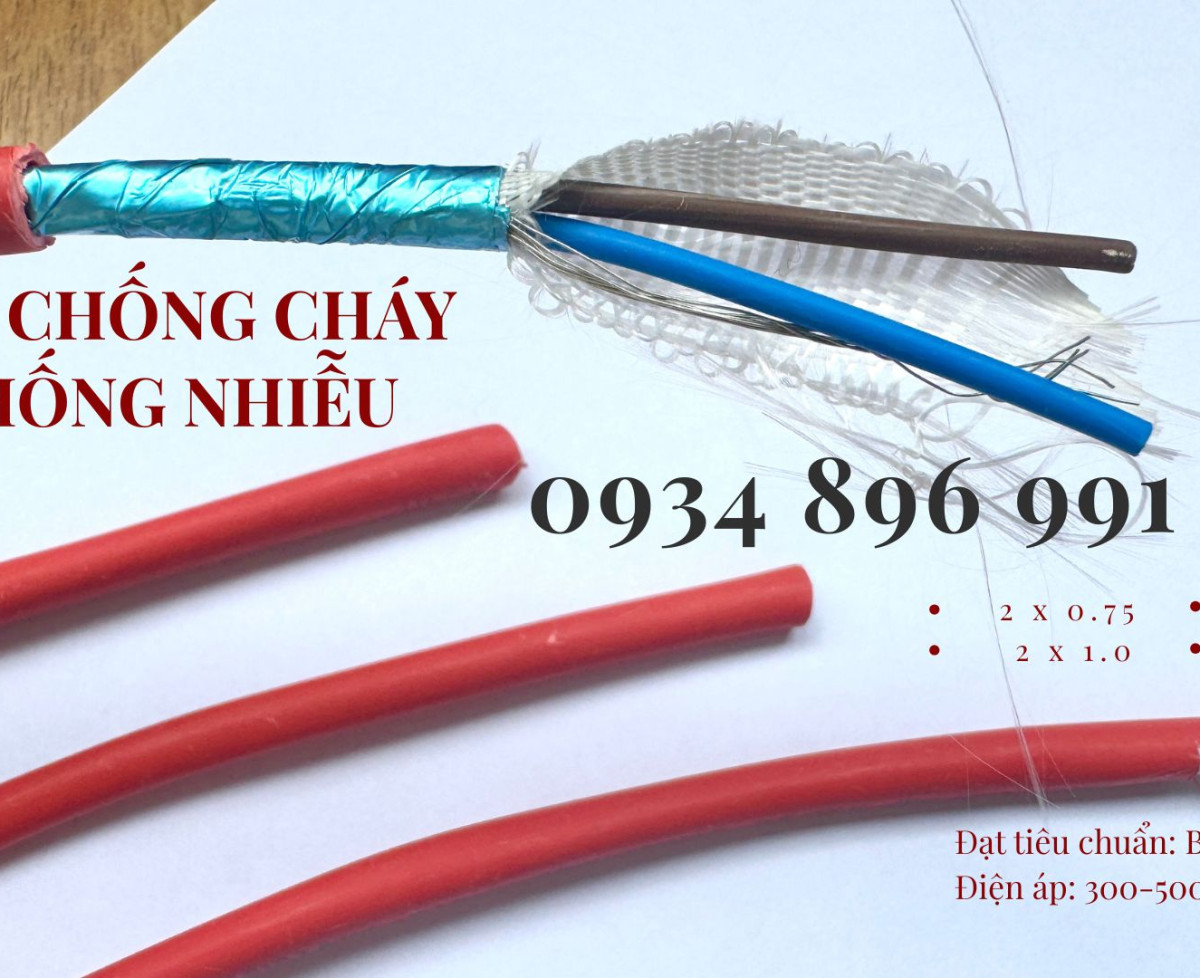 Cáp Chống Cháy Chống Nhiễu 2x1.0 mm2 Chuẩn BS6387, IEC 60331 Hà Tĩnh, Nghệ An, Thanh Hóa