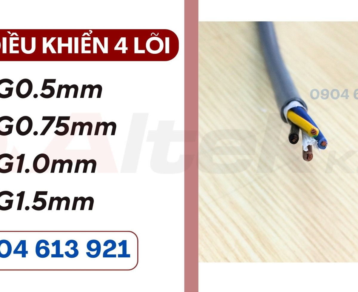 Cáp điều khiển 4x0.5/4x0.75/4x1.0/4x1.5 Altek Kabel chính hãng