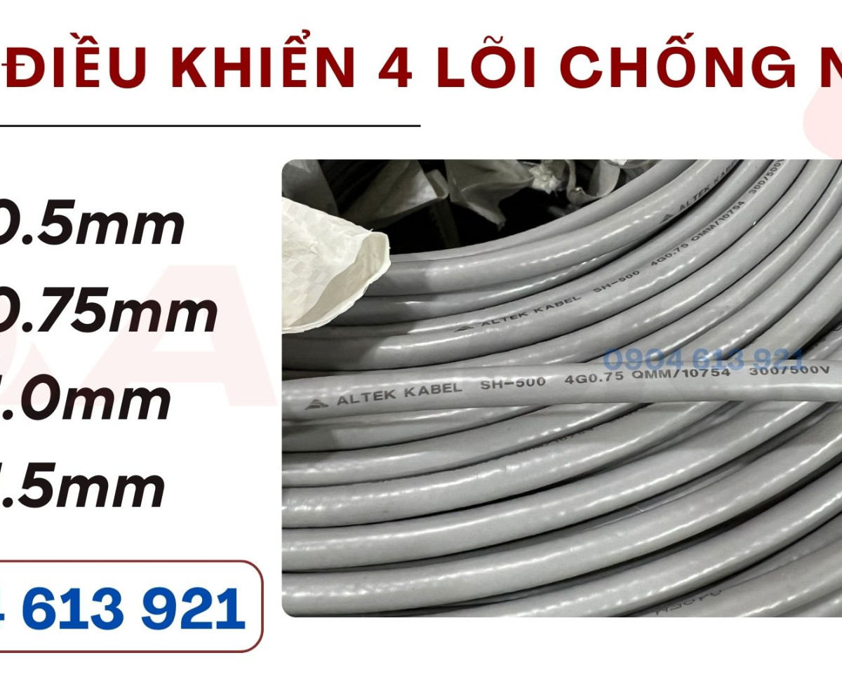 Cáp điều khiển 4x0.5/4x0.75/4x1.0/4x1.5 Altek Kabel chính hãng