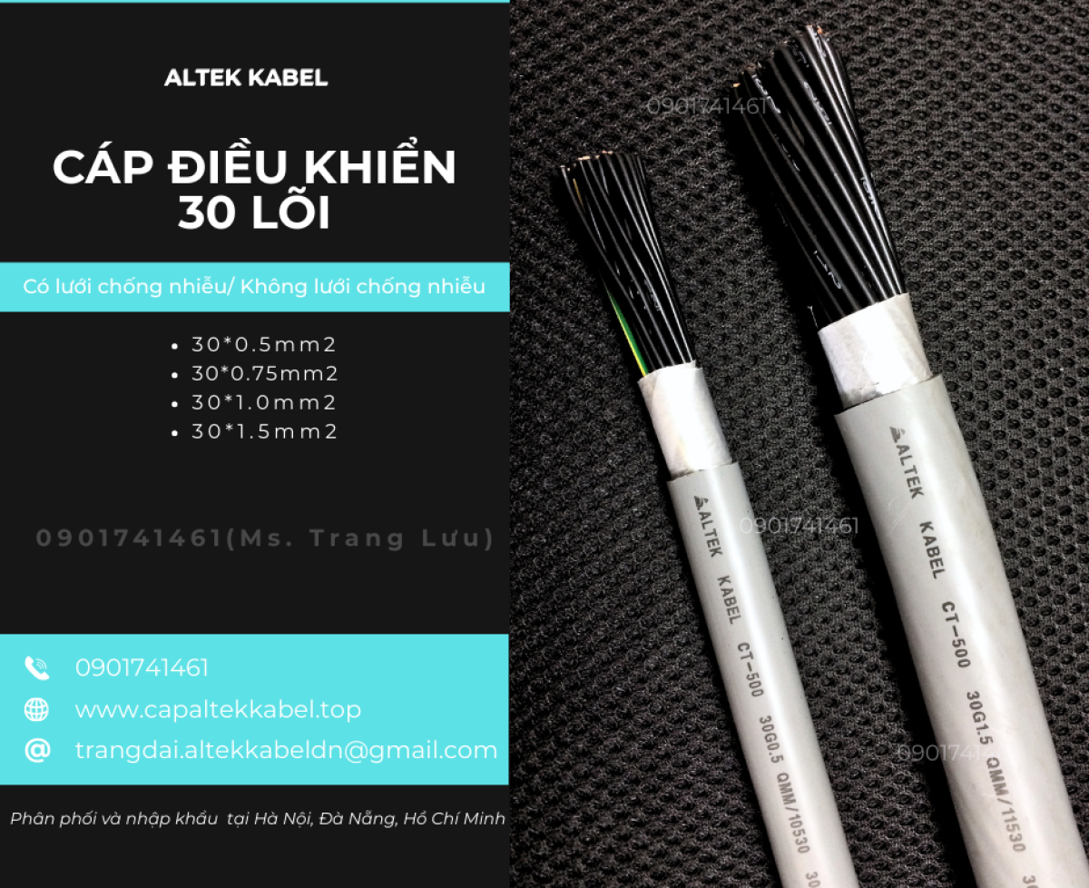 Cáp điều khiển 30x0.5/30x0.75/30x1.0/30x1.5 Altek Kabel