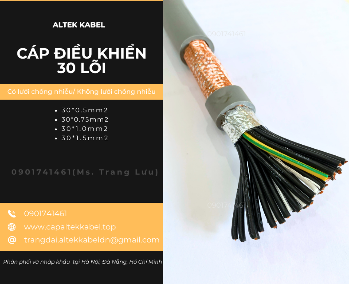 Cáp điều khiển 30x0.5/30x0.75/30x1.0/30x1.5 Altek Kabel