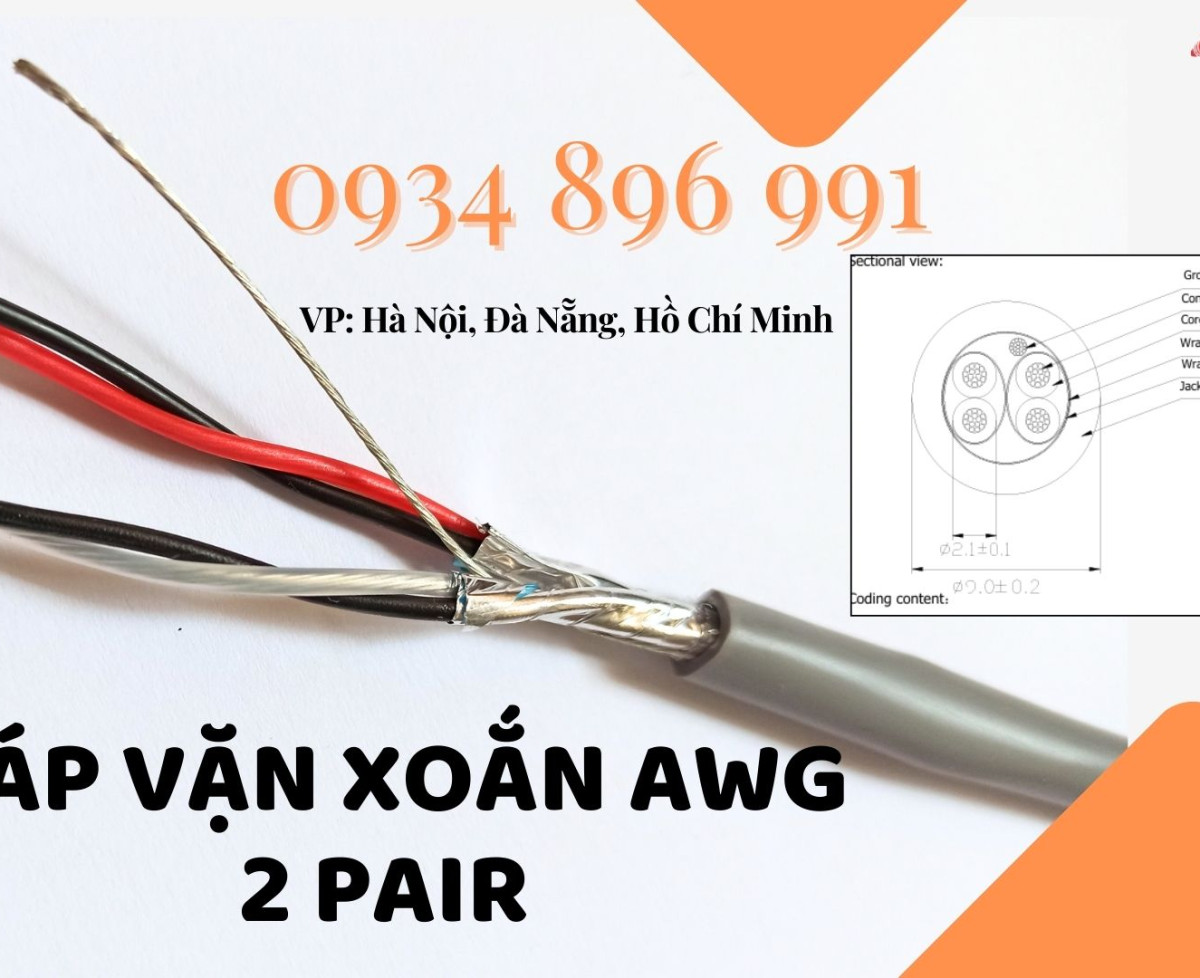 CÁP TÍN HIỆU VẶN XOẮN 2 PAIR 16 AWG ĐÀ NẴNG, HÀ NỘI, HỒ CHÍ MINH