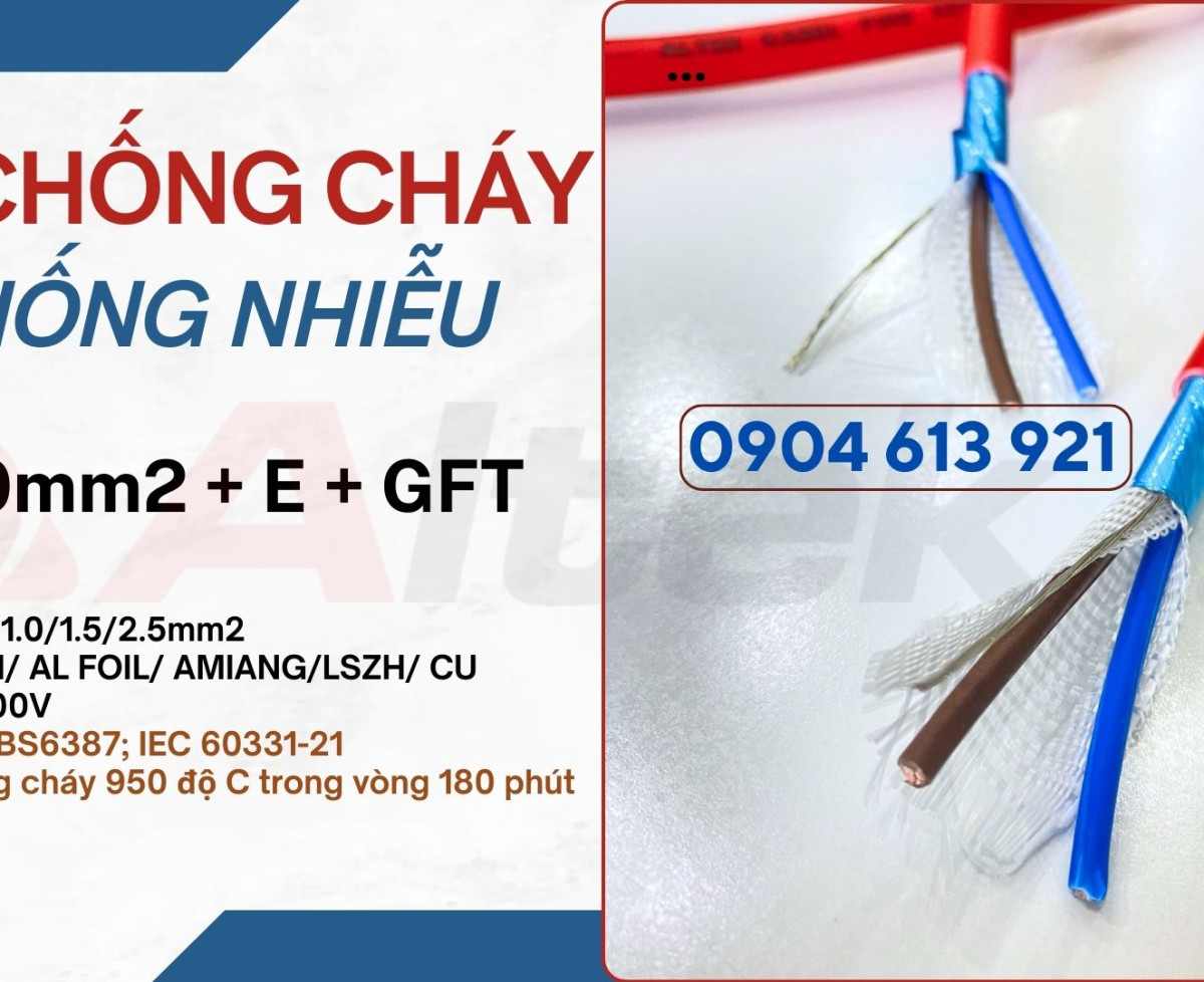 Dây tín hiệu chống cháy chống nhiễu 2x1.0mm2 Altek Kabel đạt tiêu chuẩn IEC60331, BS6387
