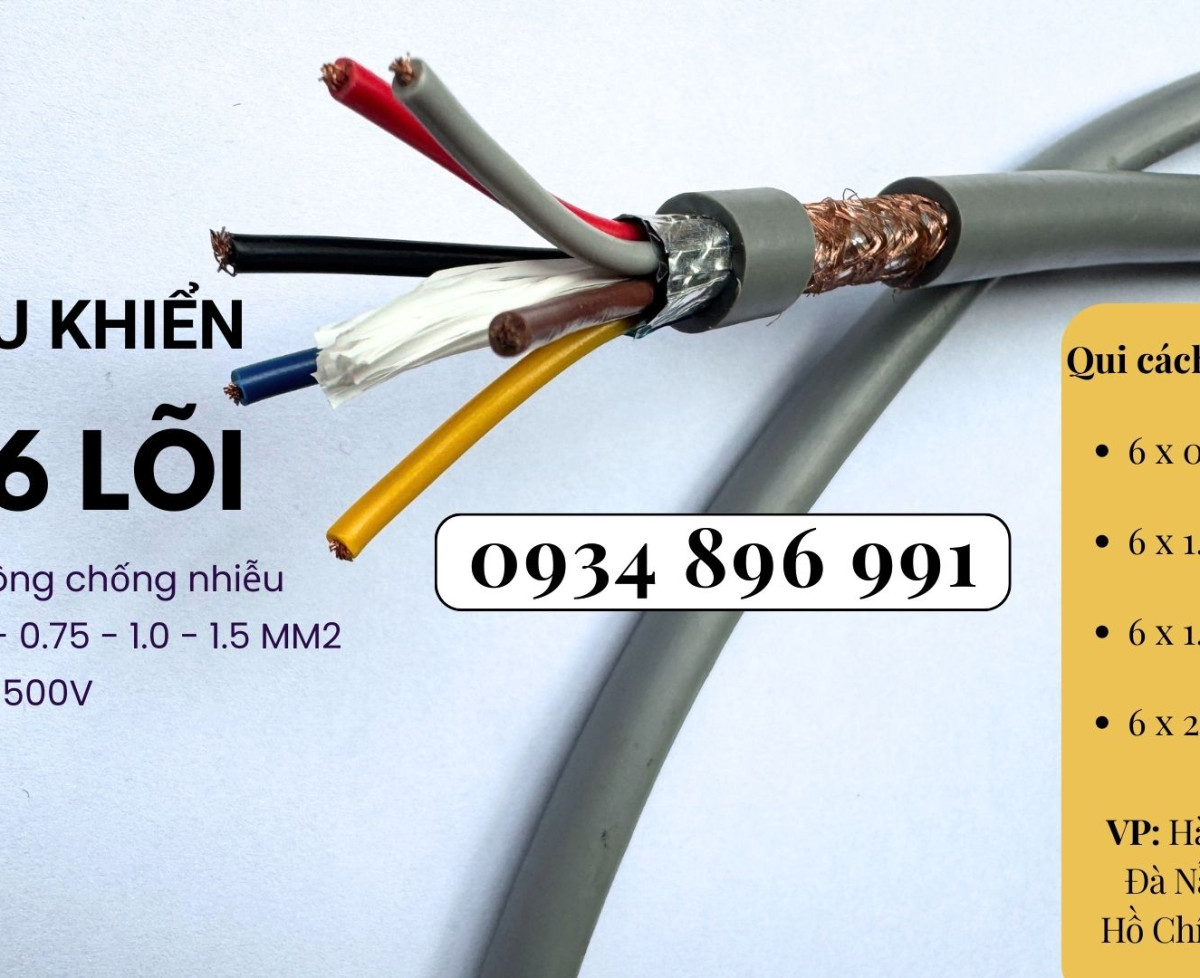 CÁP ĐIỀU KHIỂN 6 LÕI CHỐNG NHIỄU KHÁNH HÒA, GIA LAI, BÌNH ĐỊNH