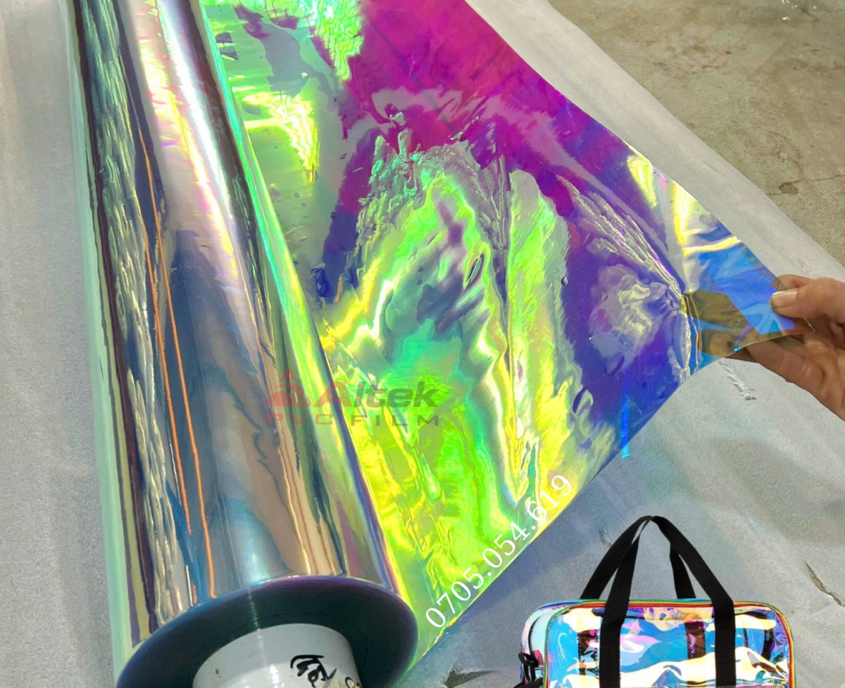 Màng nhựa pvc ánh kim bảy màu, hiệu ứng đổi màu đầy ấn tượng