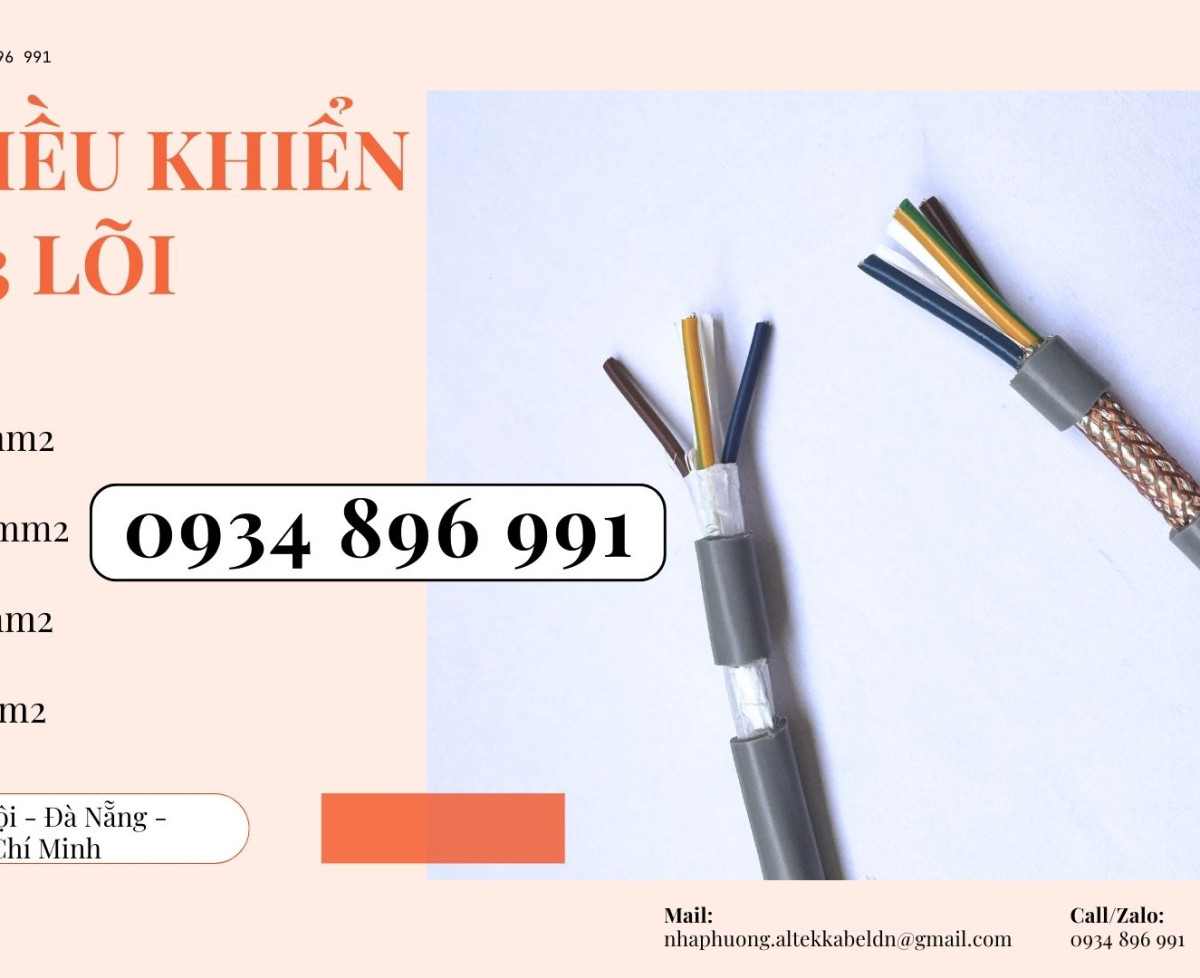 CÁP ĐIỀU KHIỂN 3 LÕI GIAO NGAY KHÁNH HÒA, GIA LAI, BÌNH ĐỊNH