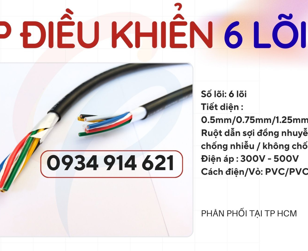 Cáp điều khiển / cáp tín hiệu Sangjin 6 lõi 6x0.5/6x0.75/6x1.25/6x1.5