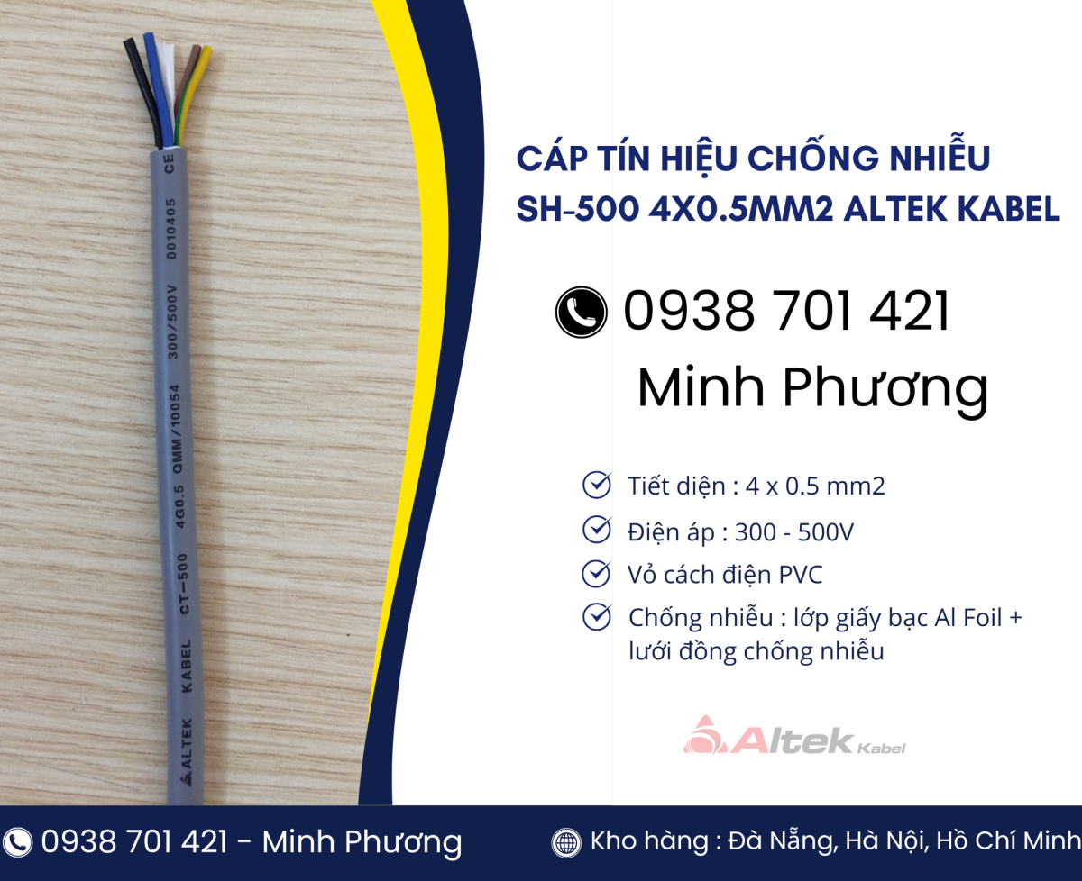 Cáp tín hiệu chống nhiễu SH-500 4x0.5mm2 Altek Kabel Đà Nẵng, Hải Phòng, Cần Thơ