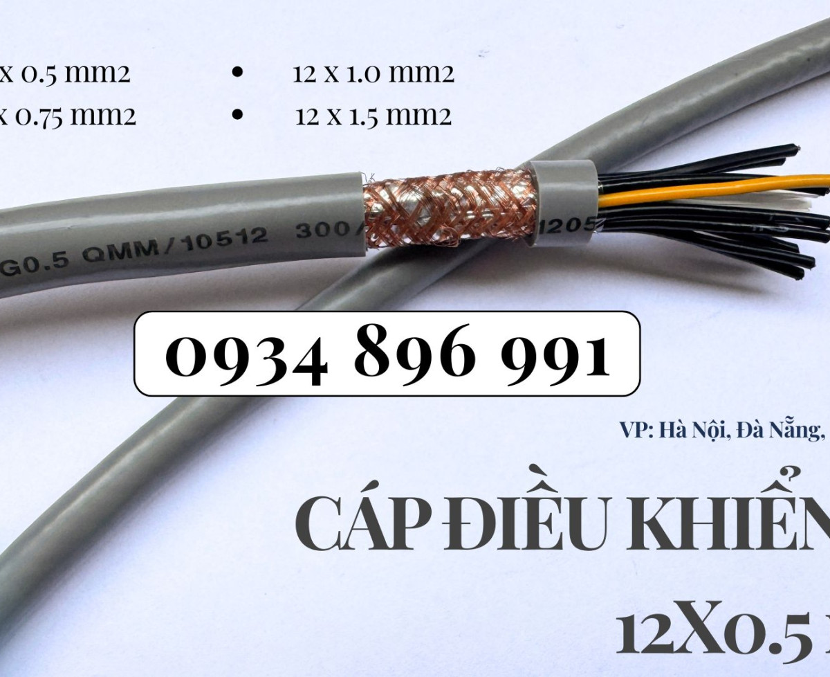 Cáp Tín Hiệu 12 Lõi 0.5mm² Có Sẵn Cần Thơ, Bình Dương, Long An