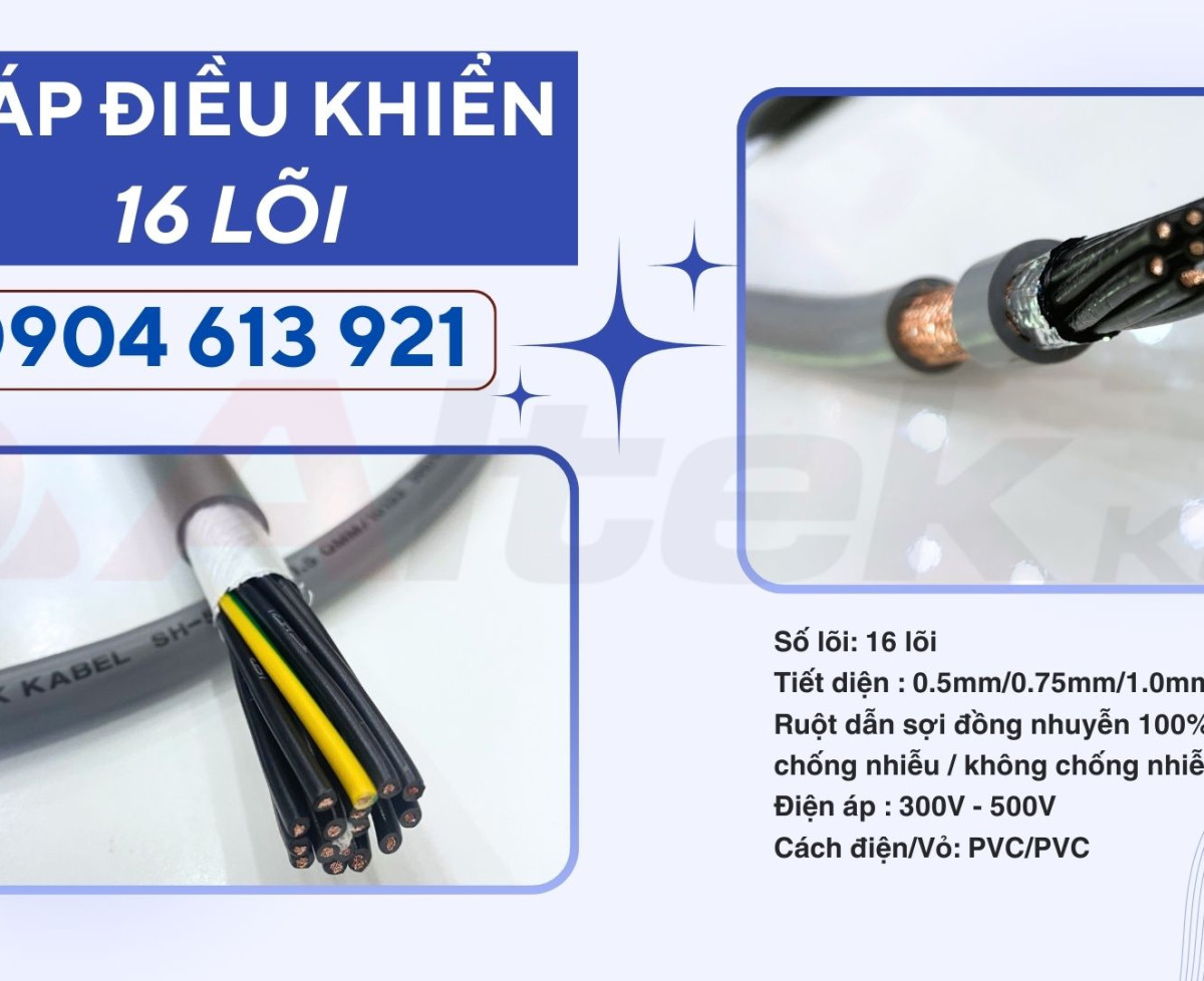 Cáp điều khiển 16x0.5/16x0.75/16x1.0/16x1.5 Altek Kabel chính hãng nhập khẩu