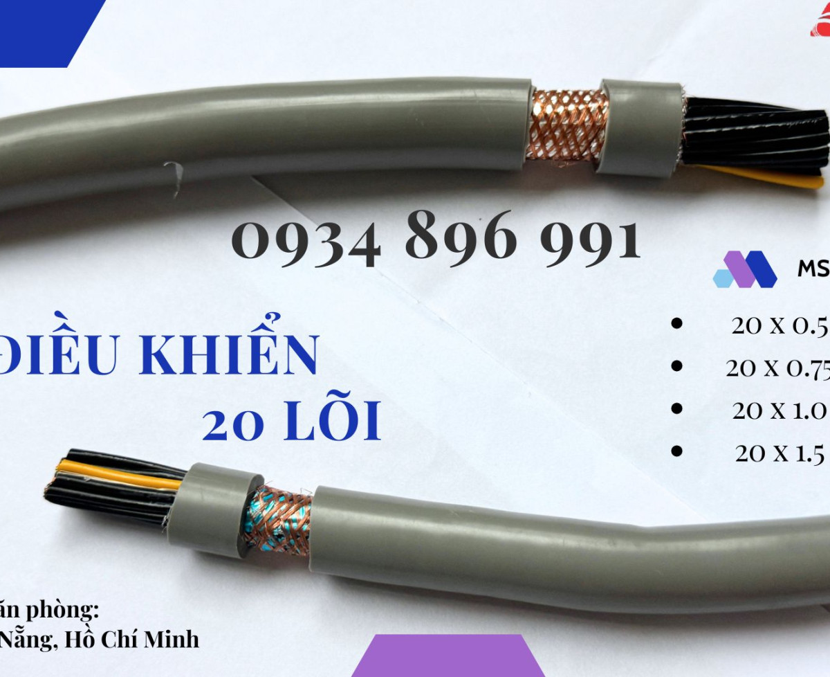 Cáp Tín Hiệu 20 Lõi Dùng Trong Hệ Thống Điều Khiển Quy Nhơn, Khánh Hòa, Gia Lai