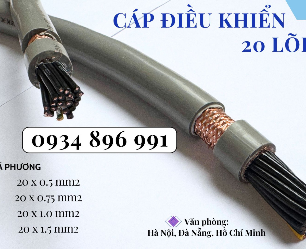 Cáp Tín Hiệu 20 Lõi Dùng Trong Hệ Thống Điều Khiển Quy Nhơn, Khánh Hòa, Gia Lai