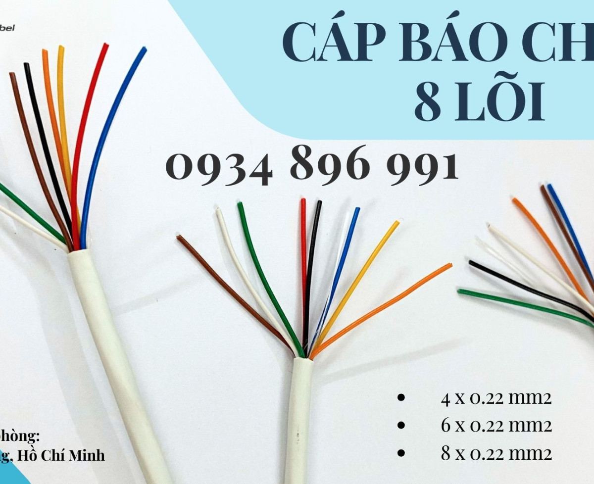 Cáp Báo Cháy 8 Lõi 0.22 Mm2 Sẵn Cần Thơ, Vũng Tàu, Hồ Chí Minh