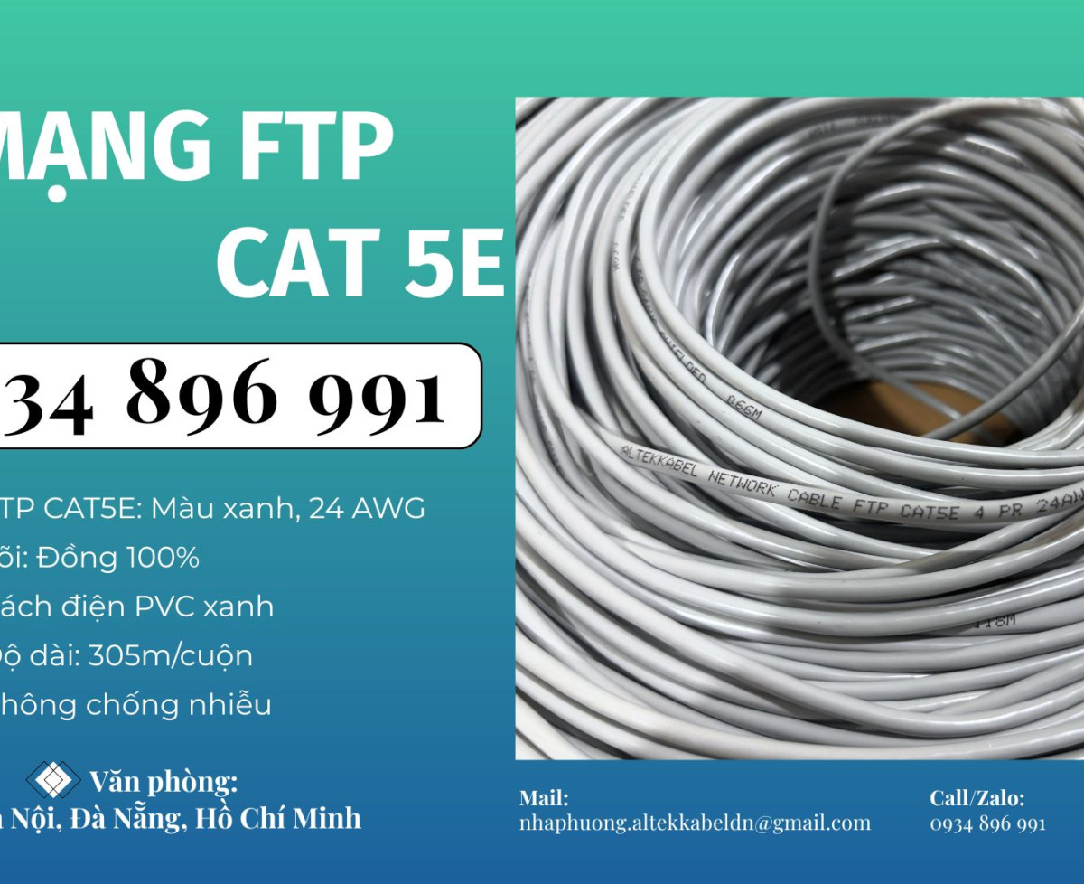 Cáp Mạng Ftp5e Chống Nhiễu Tại Hồ Chí Minh, Cần Thơ, Long An