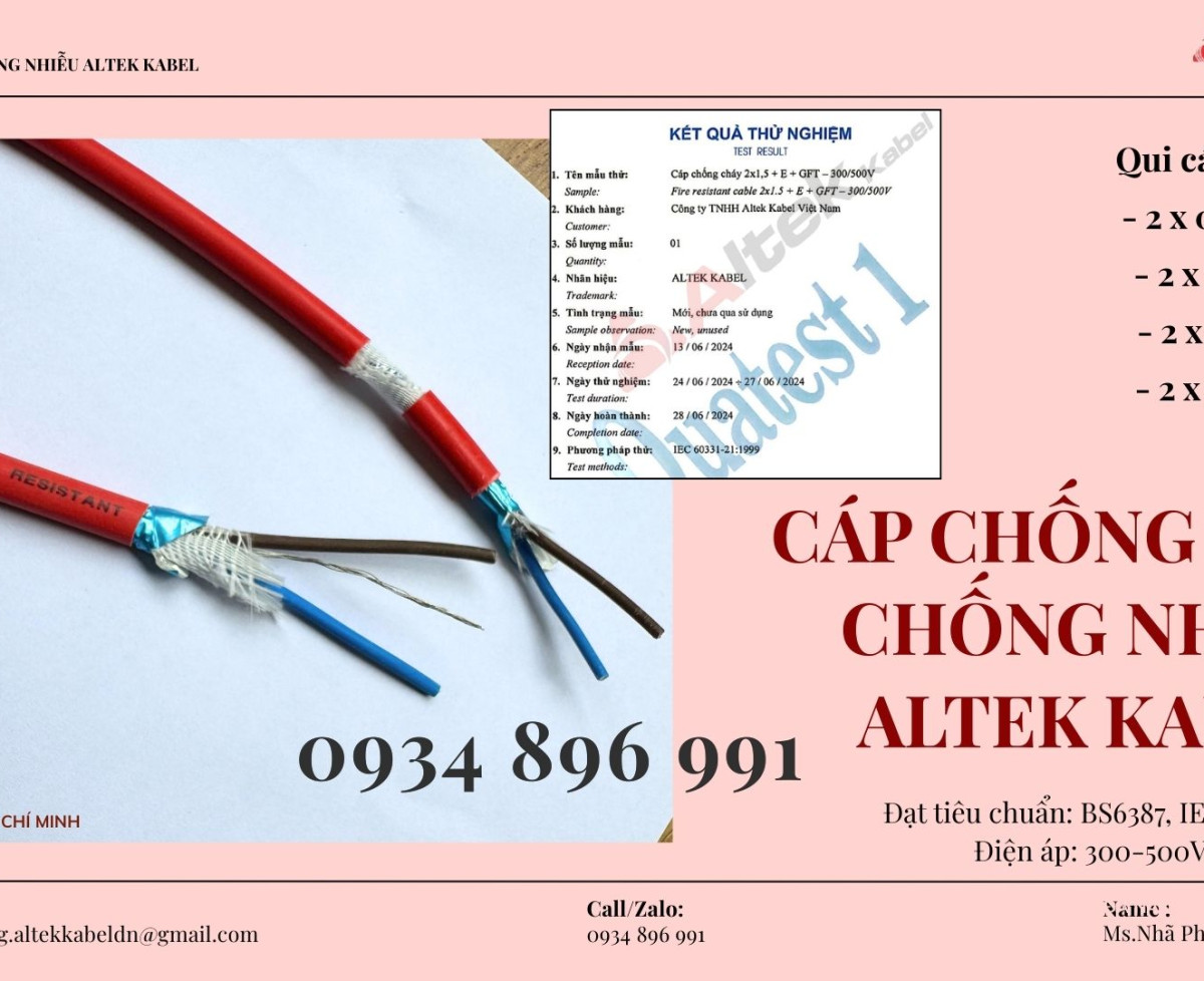 Cáp Điện Chống Cháy Chống Nhiễu 2x1.0 Giao Ngay Bình Dương, Quảng Nam, Quảng Ngãi.