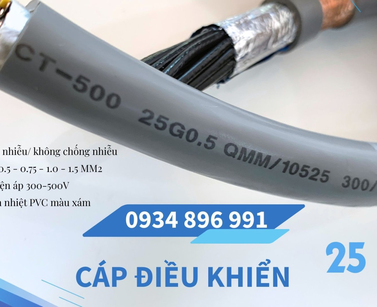 Cáp Tín Hiệu 25 Lõi 0.75mm2  Huế, Đà Nẵng, Hà Nội Giao Ngay