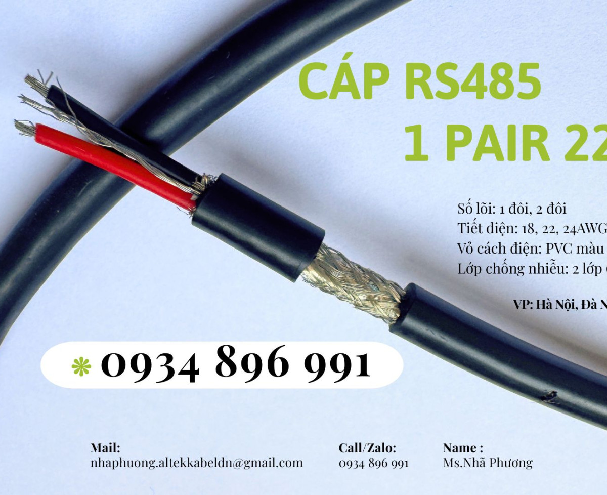 Cáp Tín Hiệu Rs485 1 Pair 22 Awg Hà Nội, Hưng Yên, Bắc Ninh.