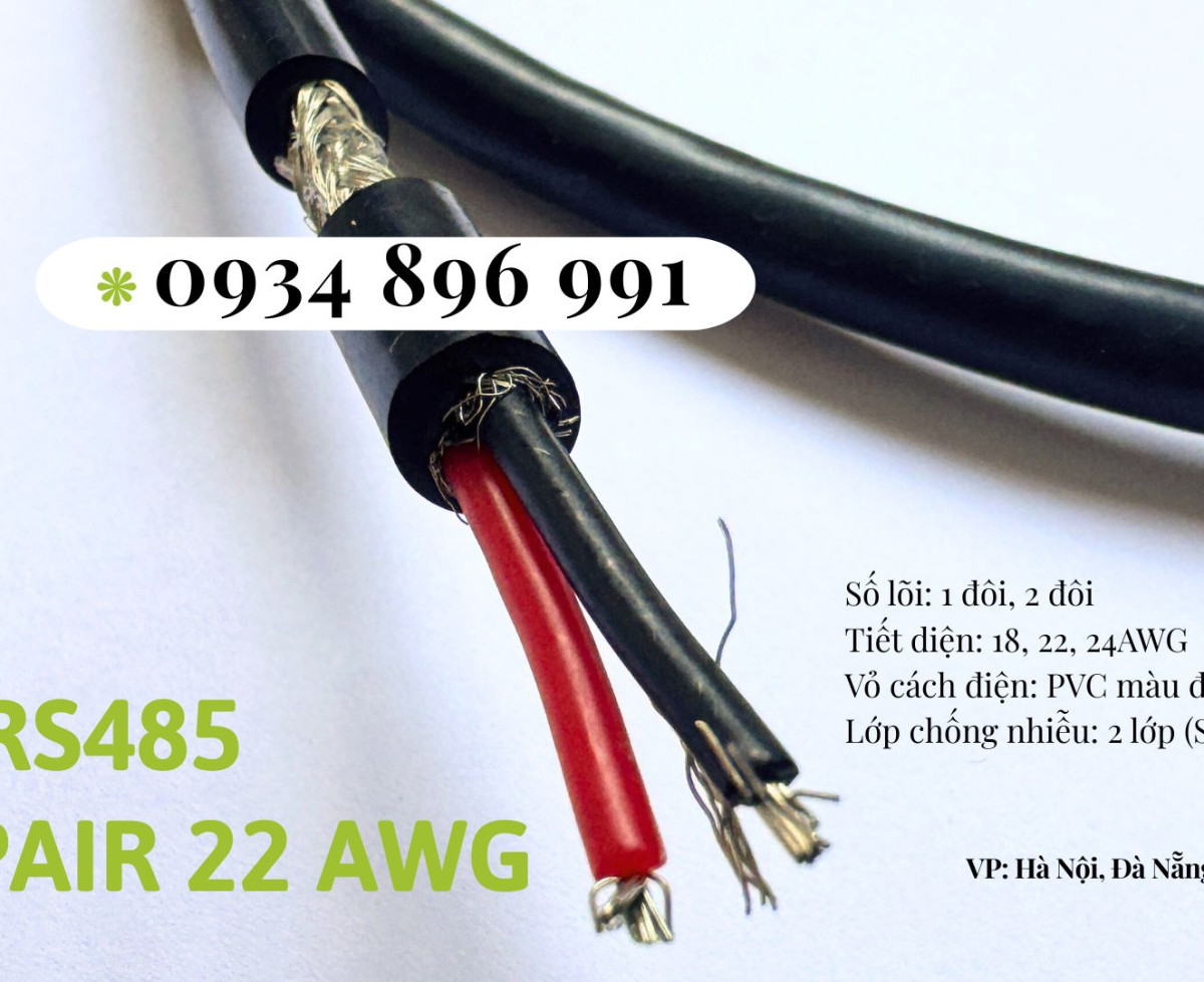 Cáp Tín Hiệu Rs485 1 Pair 22 Awg Hà Nội, Hưng Yên, Bắc Ninh.