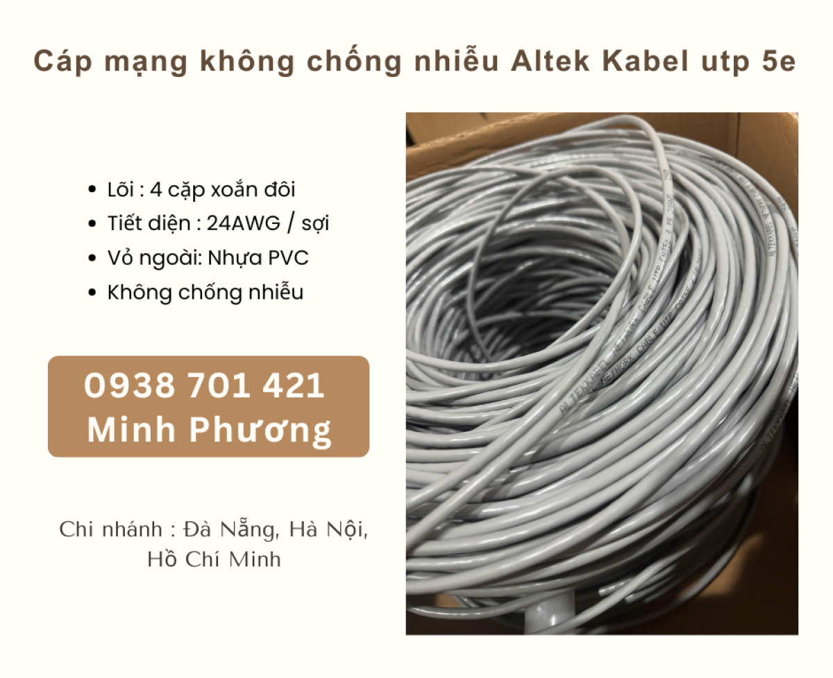 Cáp mạng không chống nhiễu Altek Kabel utp 5e Khánh Hòa – Bình Định – Gia Lai
