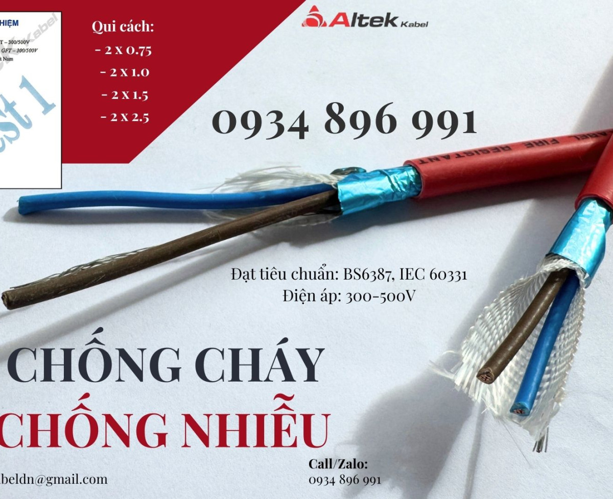 Cáp Chống Cháy Chống Nhiễu 2 Lõi Giao Ngay Cần Thơ, Đồng Nai, Long An.
