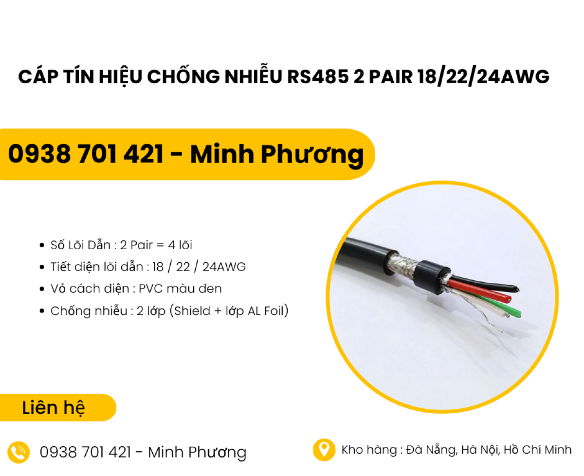 Cáp tín hiệu chống nhiễu RS485 2 pair 18/22/24awg Altek Kabel Đà Nẵng, Huế, Phú Yên