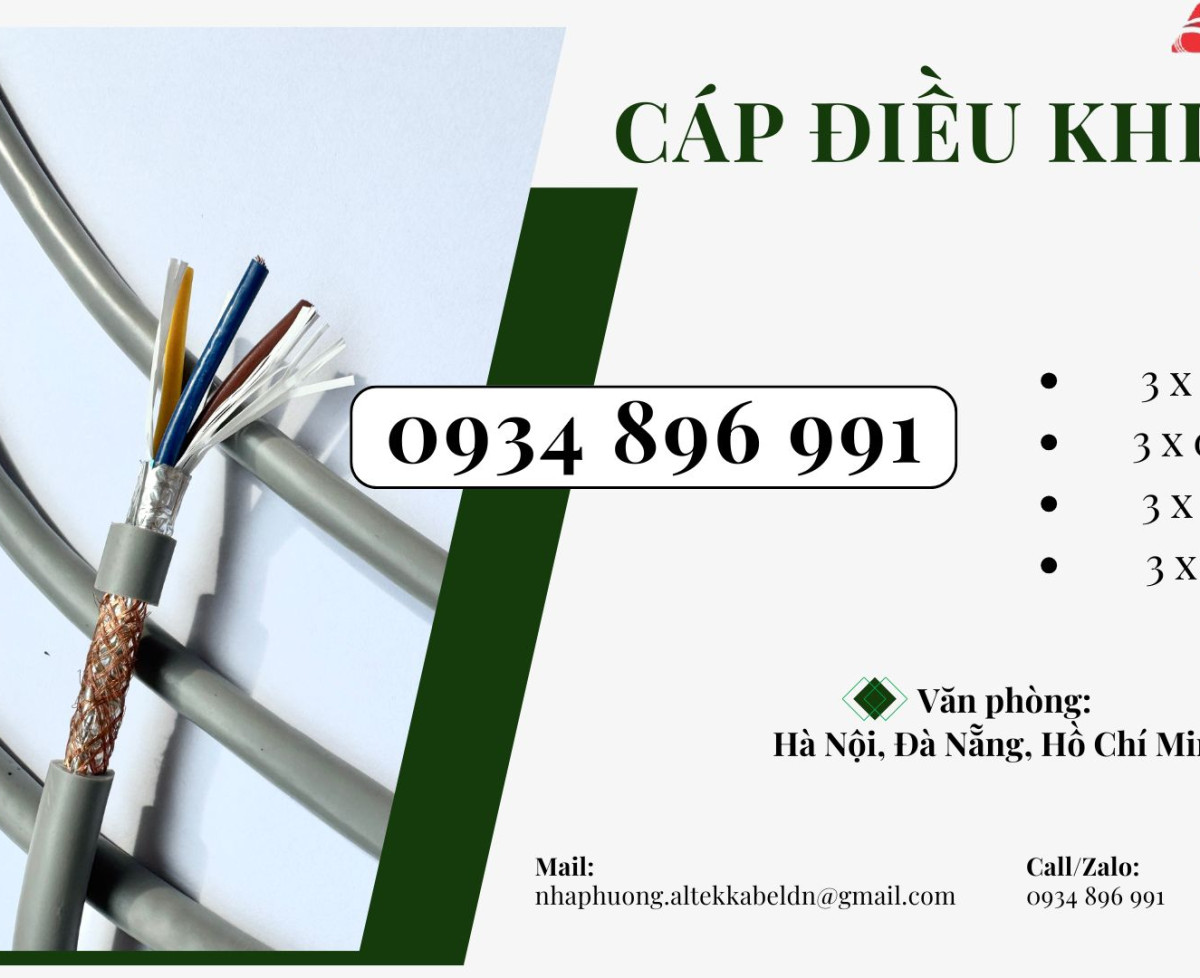 Cáp Điều Khiển 3x1.5 Chống Nhiễu Hà Nội, Hưng Yên, Bắc Ninh