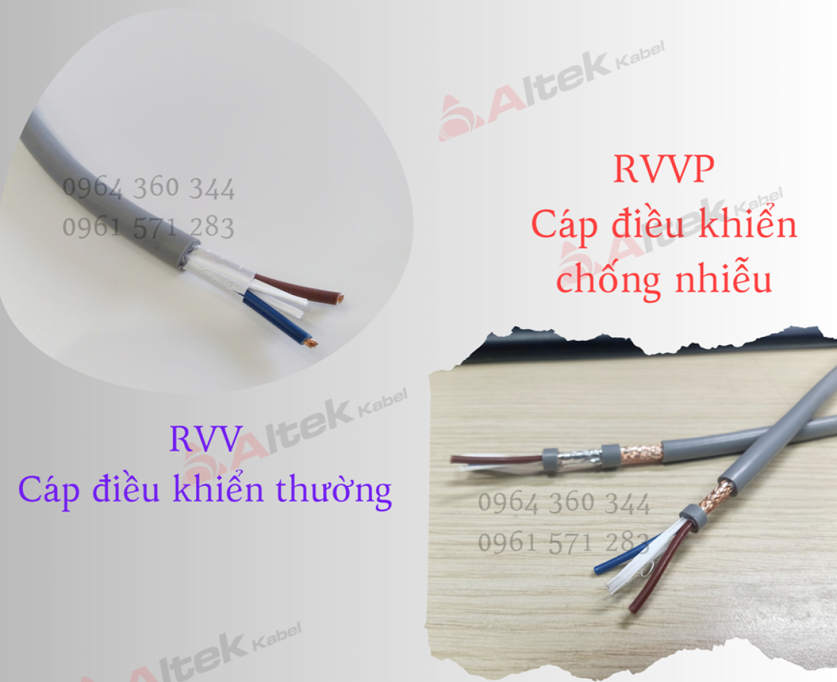 Cáp điều khiển, cáp tín hiệu 2x0.5, 2x0.75, 2x1.0, 2x1.5 Altek Kabel